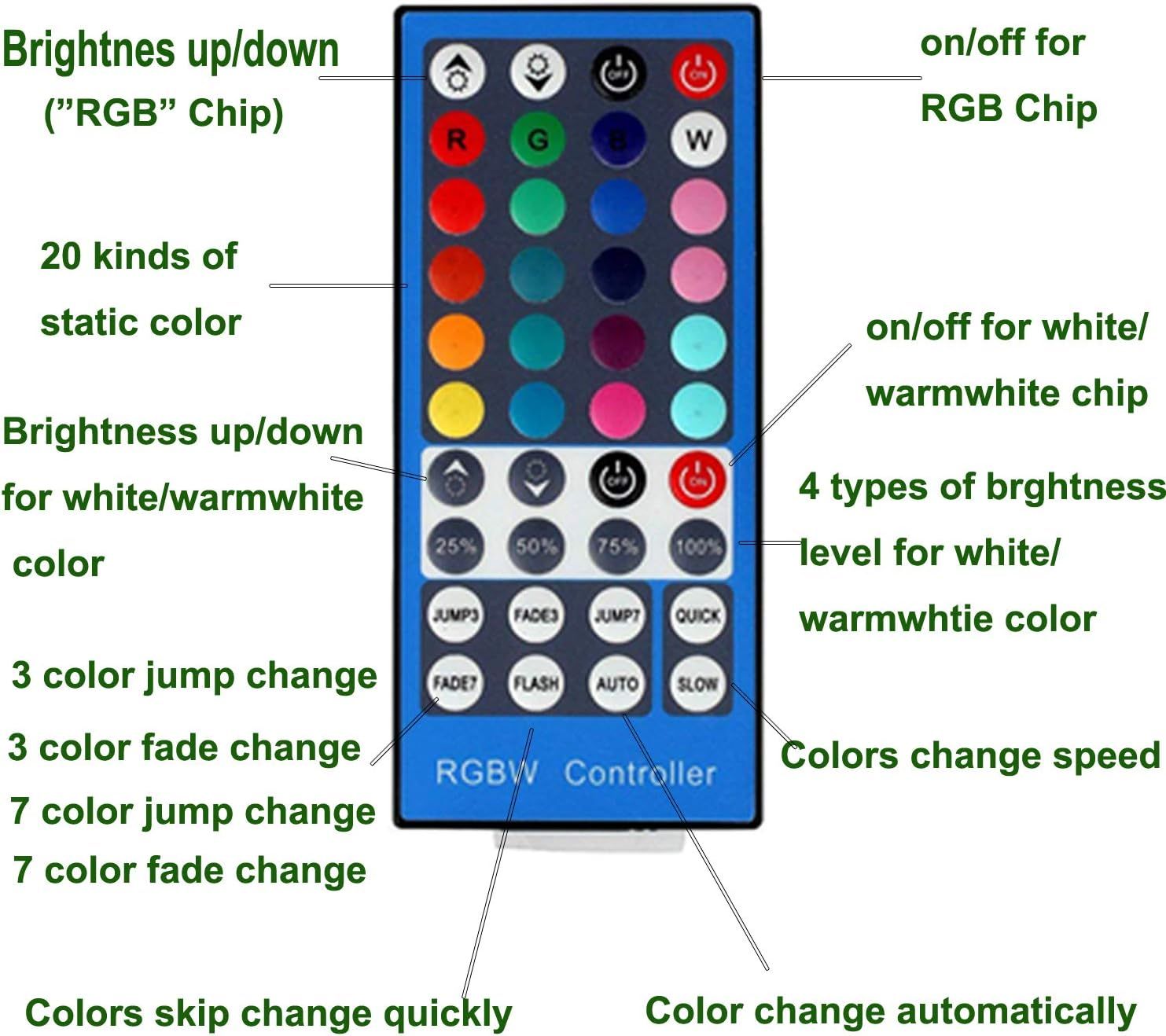 RGBWW 4-Light Under Cabinet LED Puck Light Kit with IR Remote - 12W