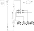 RGBWW 4-Light Under Cabinet LED Puck Light Kit with IR Remote - 12W