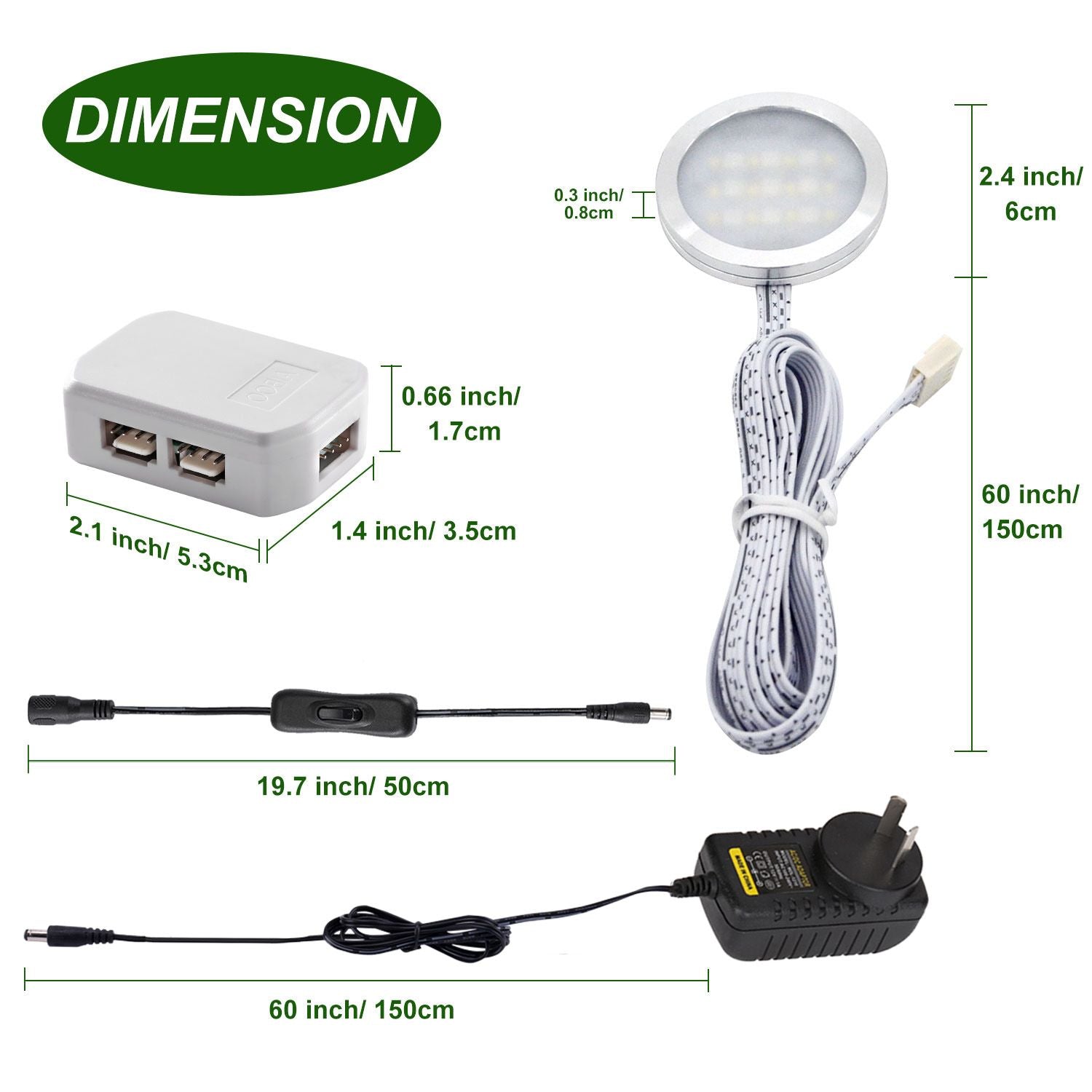 RGBWW 4-Light Under Cabinet LED Puck Light Kit with IR Remote - 12W