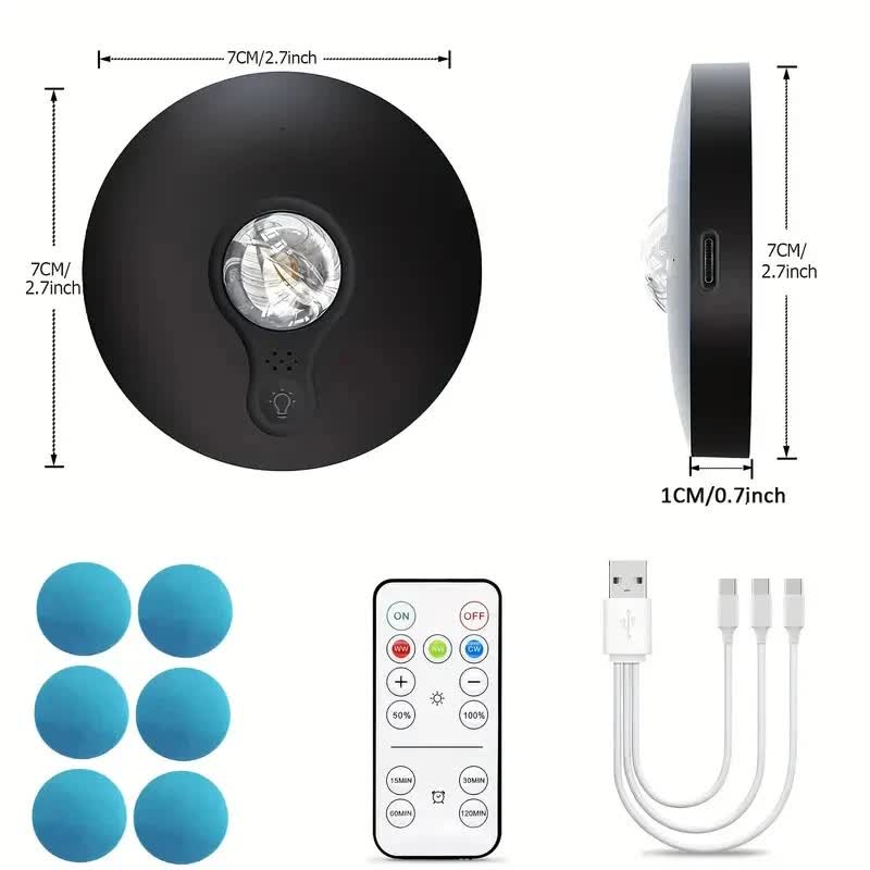 LED Rechargeable Slim Cabinet Light 2cm, Remote Control, Magnetic Mount, Metal - SuperSaverAU - view 3