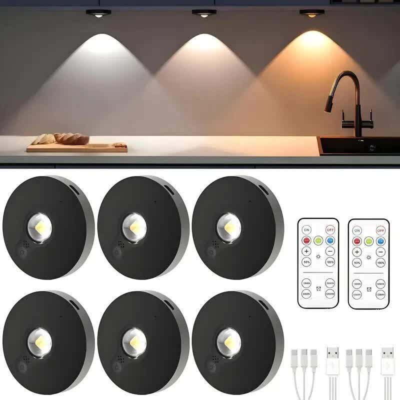 LED Rechargeable Slim Cabinet Light 2cm, Remote Control, Magnetic Mount, Metal - SuperSaverAU - view 1