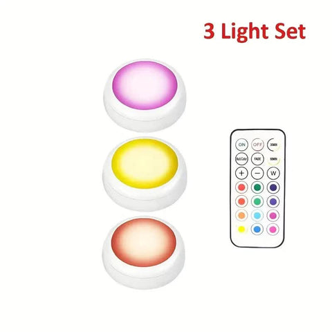 6 Pack RGBW LED Cabinet Lights, Remote Control, Battery Operated, Dimmable - SuperSaverAU - view 1