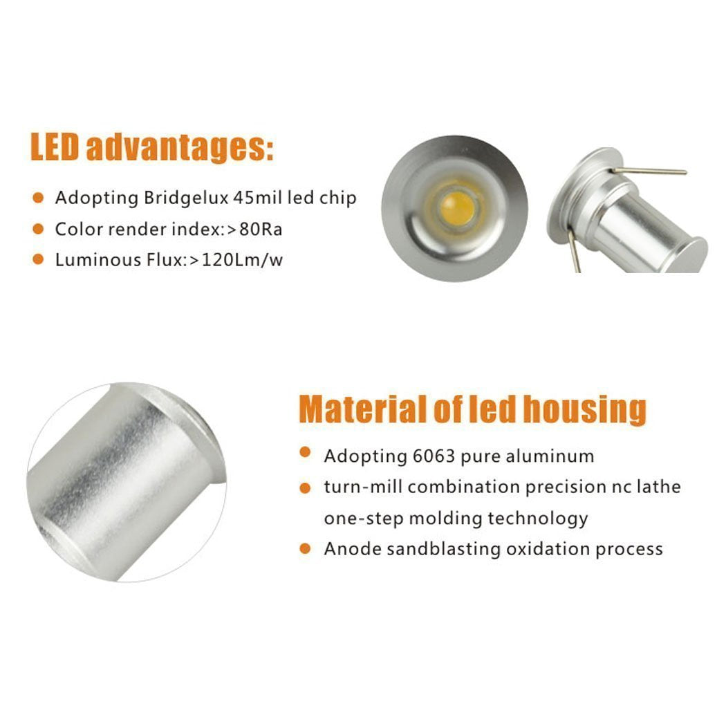 12V Under Cabinet LED Puck Lights - 9 Pack Recessed Mini Downlights with Connectors - SuperSaverAU - view 2