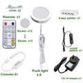 Premium 6 Light LED Under Cabinet Puck Light Kit Dimmable Remote 2700K-6000K