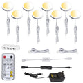 LED Under Cabinet Puck Lights Kit, CCT Adjustable, Dimmable RF Remote, 8 Lights, 24W - SuperSaverAU - view 1