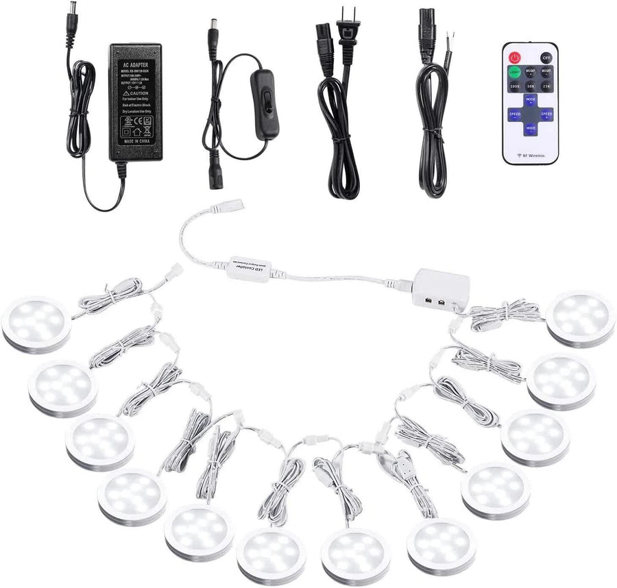 Linkable Under Cabinet LED Puck Lights 12V Dimmable with Wireless RF Remote Control - SuperSaverAU - view 1