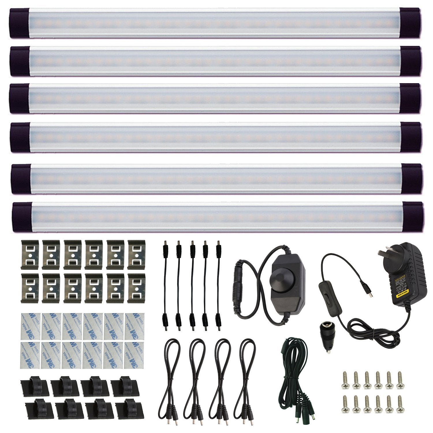 Dimmable LED Under Cabinet Lighting Kit, 6 Panel Warm White, Linkable, Safe to Use - SuperSaverAU - view 1