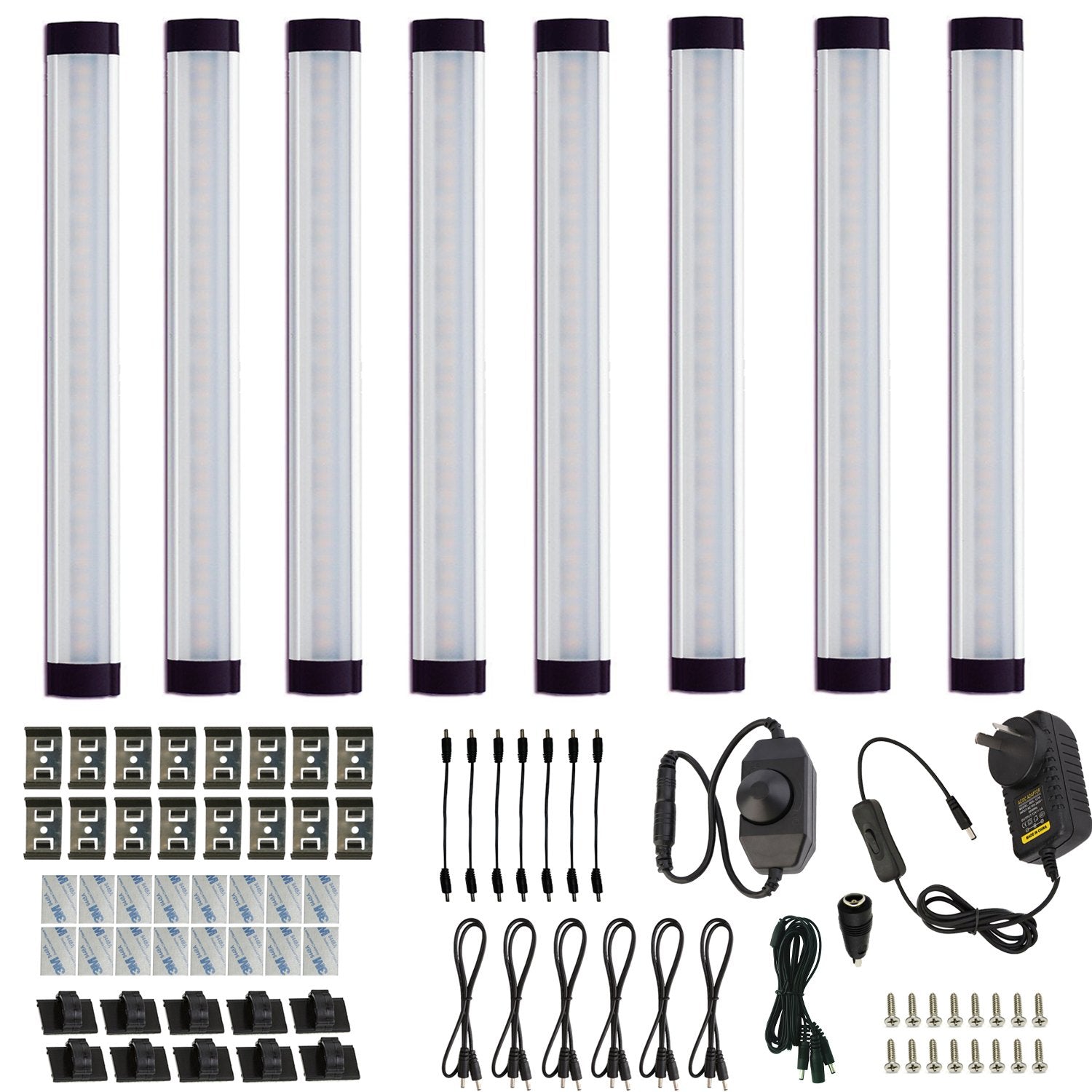Dimmable LED Under Cabinet Light Bar Kit, 12V, Linkable, Warm White, 8 Panels - SuperSaverAU - view 1