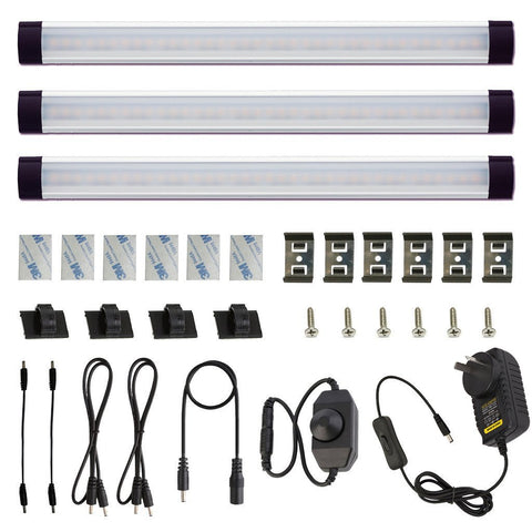 Dimmable LED Under Cabinet Lighting Bar Kit, Linkable, 3 Panels, Cold White - SuperSaverAU - view 1