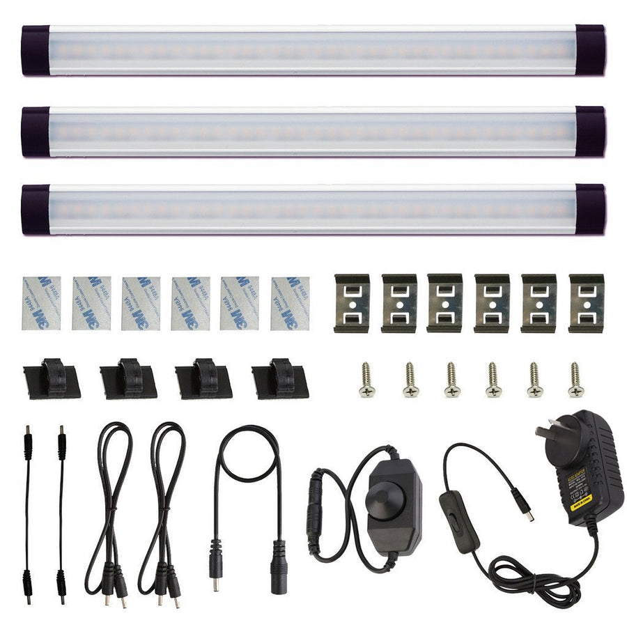 Dimmable LED Under Cabinet Lighting Bar Kit, Linkable, 3 Panels, Cold White - SuperSaverAU - view 1