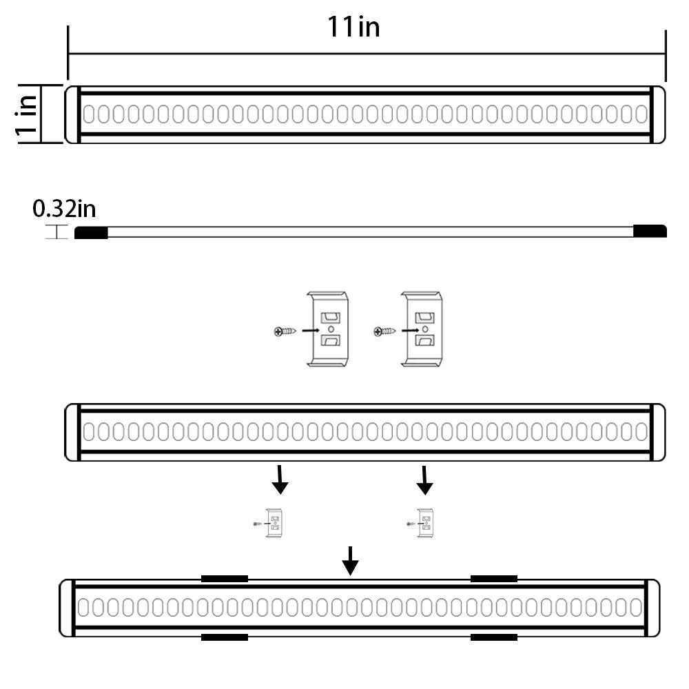 Dimmable LED Under Cabinet Lighting Bar Kit, Linkable, 3 Panels, Cold White - SuperSaverAU - view 4