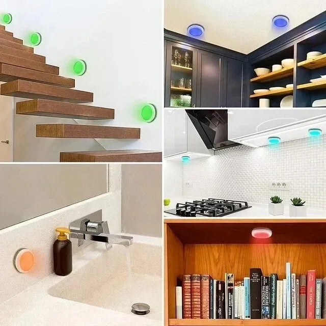 Premium USB Rechargeable RGBW LED Puck Lights – 6 Pack with Remote & 16 Colours