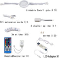 RGBWW Under Cabinet Lighting Kit, 10 Pack Linkable LED Puck Lights with Remote - SuperSaverAU - view 4