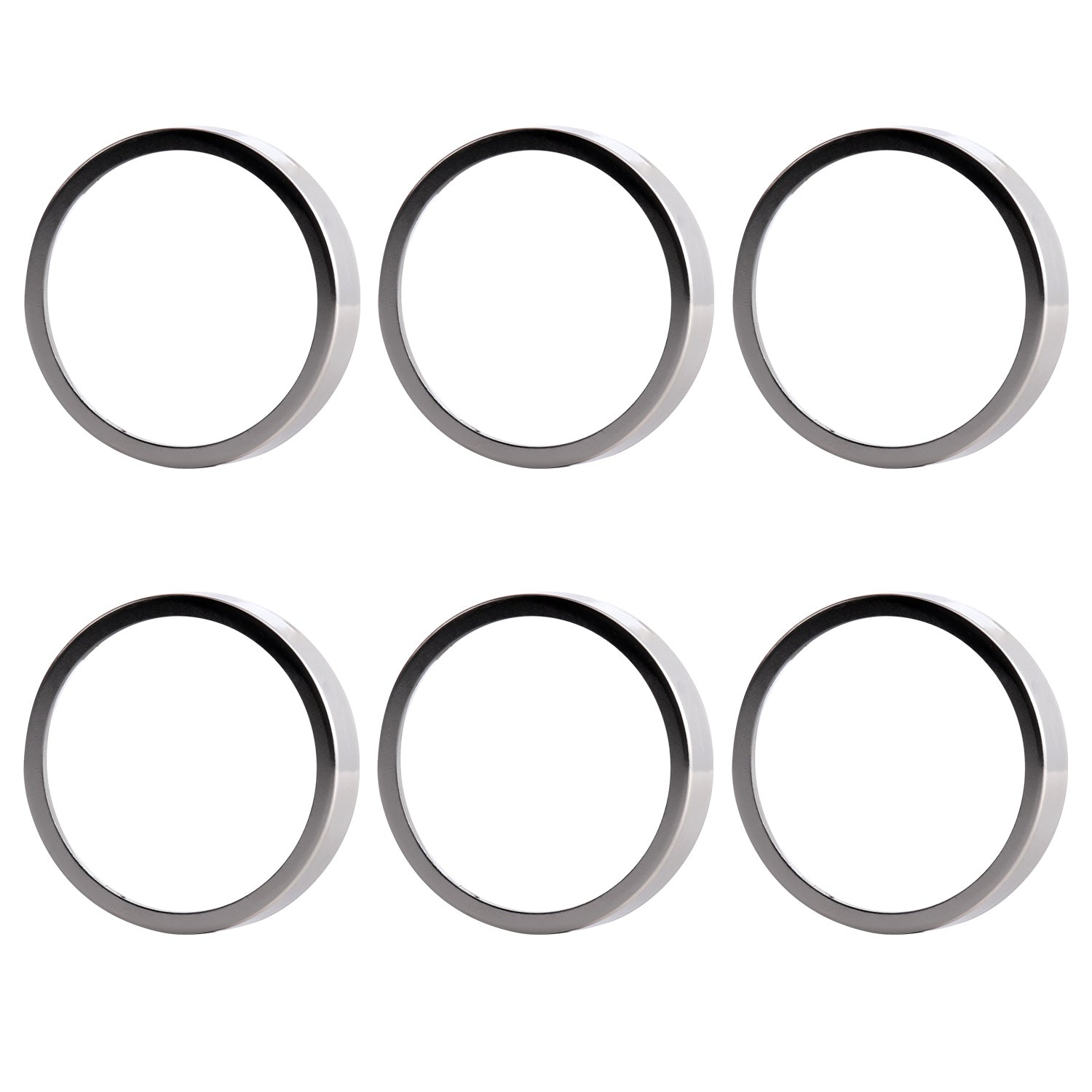 Premium GU10/MR16 Decorative Trim Rings – Brushed Nickel 6 Pack, Snap-On Metal Design