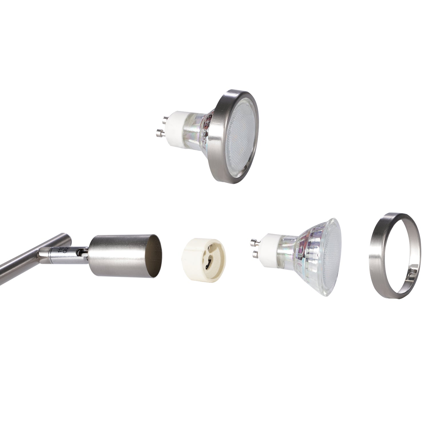 Premium GU10/MR16 Decorative Trim Rings – Brushed Nickel 6 Pack, Snap-On Metal Design