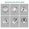 Premium GU10/MR16 Decorative Trim Rings – Brushed Nickel 6 Pack, Snap-On Metal Design