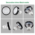 Premium GU10/MR16 Decorative Trim Rings – Matte Black 6 Pack, Snap-On Metal Design