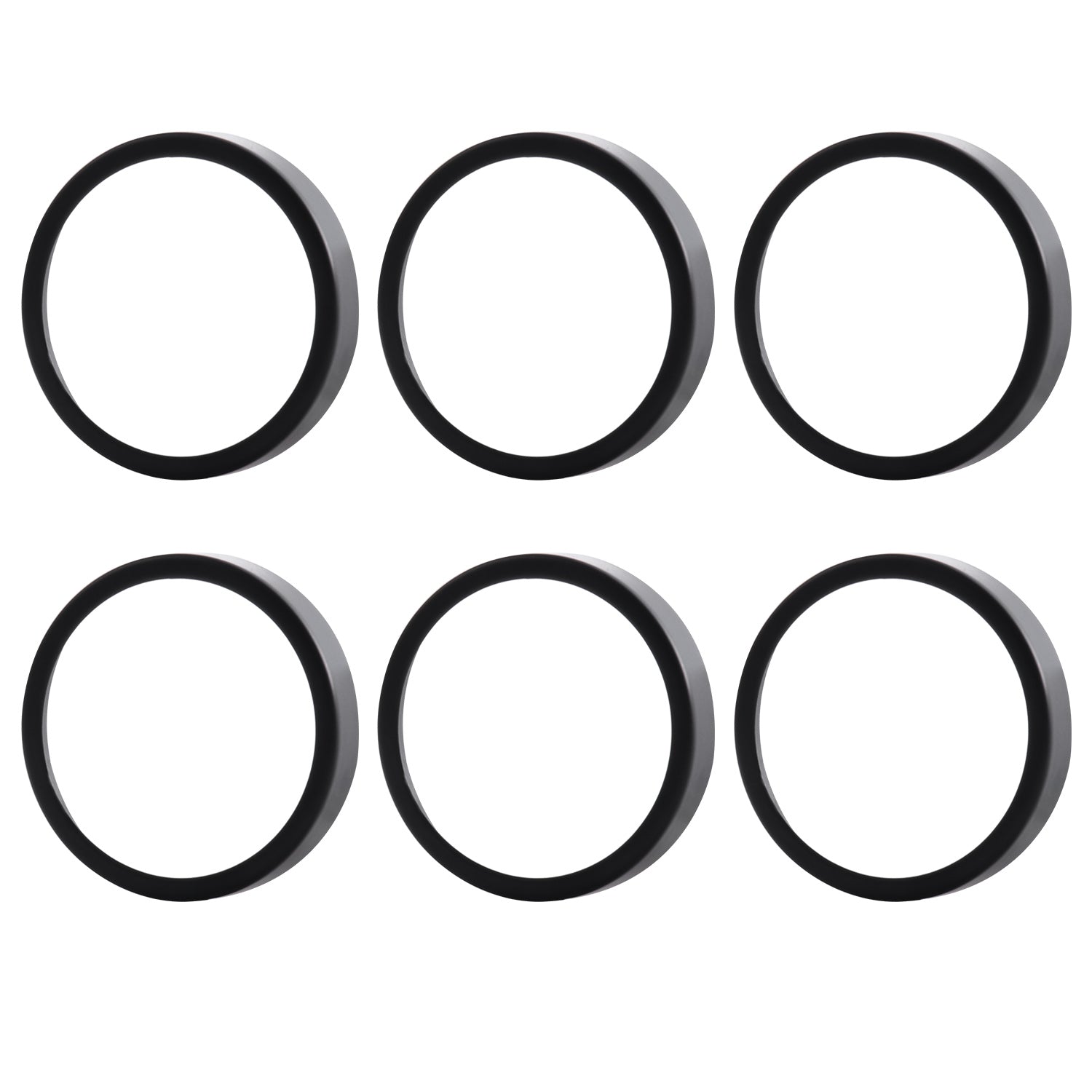 Premium GU10/MR16 Decorative Trim Rings – Matte Black 6 Pack, Snap-On Metal Design