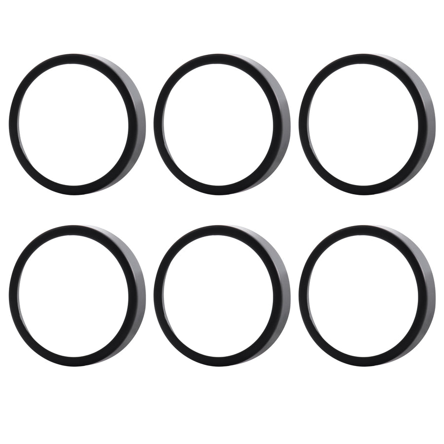 Premium GU10/MR16 Decorative Trim Rings – Matte Black 6 Pack, Snap-On Metal Design