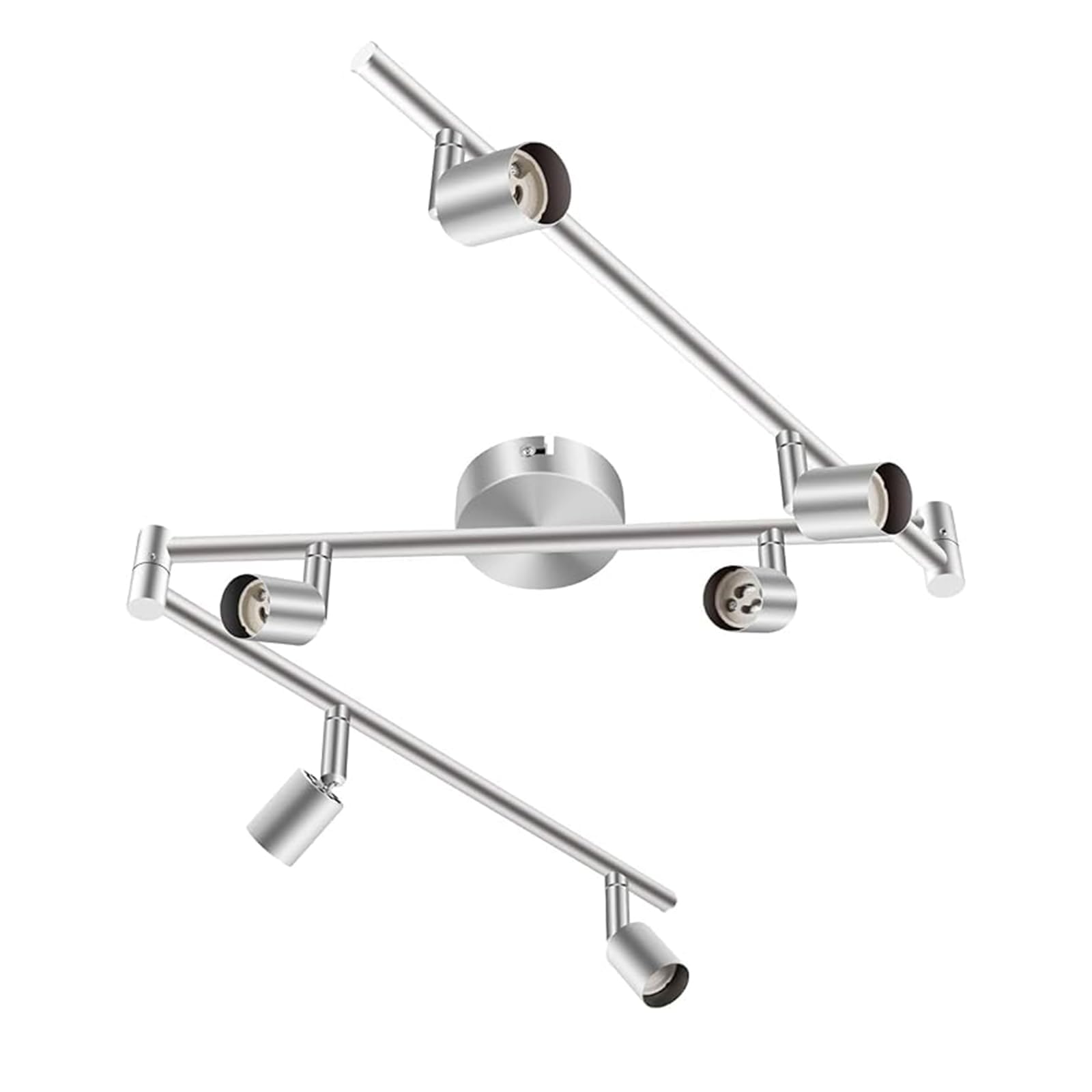 Brush Nickel 6-Light Ceiling Spotlight Kit, Swivelling Design, Dimmable, Easy Install - SuperSaverAU - view 1