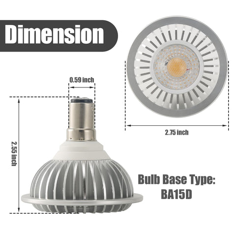 AR70 LED Light Bulb 7W BA15D B15 Base, Warm White, 4 Pack, 85% Energy Saving - SuperSaverAU - view 2