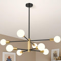 Modern Sputnik Chandelier 8 Lights, Height Adjustable, Sloped Ceiling Adapter - SuperSaverAU - view 1