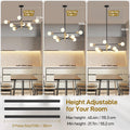 Modern Sputnik Chandelier 8 Lights, Height Adjustable, Sloped Ceiling Adapter - SuperSaverAU - view 2