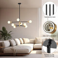 Modern Sputnik Chandelier 8 Lights, Height Adjustable, Sloped Ceiling Adapter - SuperSaverAU - view 3