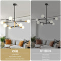 Modern Sputnik Chandelier 8 Lights, Height Adjustable, Sloped Ceiling Adapter - SuperSaverAU - view 5