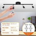 Swivelling Ceiling Spotlight Kit - 4 Way Adjustable, Dimmable, Modern Design, Black - SuperSaverAU - view 5