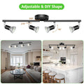 LED Ceiling Light, 4 Way Rotatable Spot Lights, Flexible Design, Black, GU10 Bulb Trims - SuperSaverAU - view 3