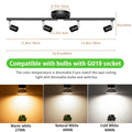 LED Ceiling Light, 4 Way Rotatable Spot Lights, Flexible Design, Black, GU10 Bulb Trims - SuperSaverAU - view 4
