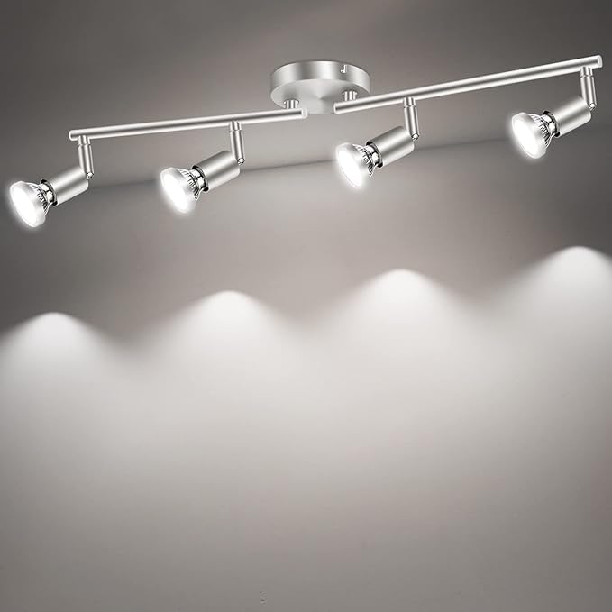 LED Ceiling Light, 4 Way Rotatable Spot Lights, Black Nickel, GU10 Bulb Trims - SuperSaverAU - view 1