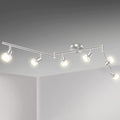 LED Ceiling Light 6 Way Rotatable Spot Lights, Flexible Nickel Design, GU10 Bulb Trims - SuperSaverAU - view 1