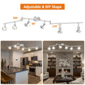 LED Ceiling Light 6 Way Rotatable Spot Lights, Flexible Nickel Design, GU10 Bulb Trims - SuperSaverAU - view 2