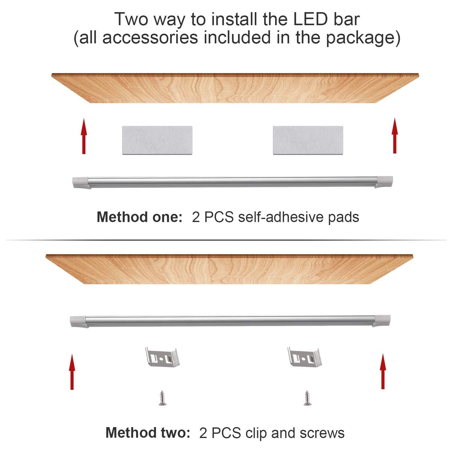 Premium Motion Sensor USB Cabinet Lights – Natural White 20 Inch 2 Pack