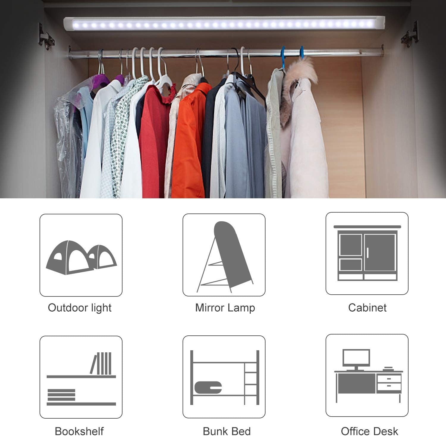 Premium Motion Sensor USB Cabinet Lights – Natural White 20 Inch 2 Pack