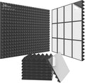 JBER Acoustic Foam Pyramid Panels 24pcs 30x30x5cm - Black