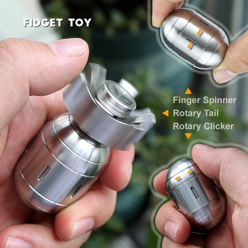 Premium 3-in-1 EDC Fidget Spinner Clicker Toy – Brass Atomic Style