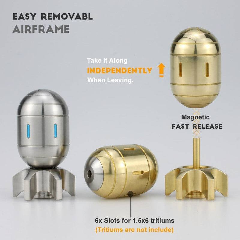 Premium 3-in-1 EDC Fidget Spinner Clicker Toy – Brass Atomic Style