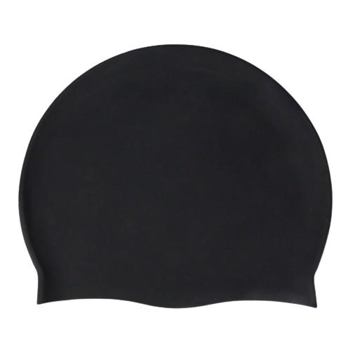 Premium Black Large Silicone Swimming Cap Waterproof Swim Hat