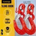 Premium 2T Sling Hook & Hammerlock Kit - Red, 2 Sets