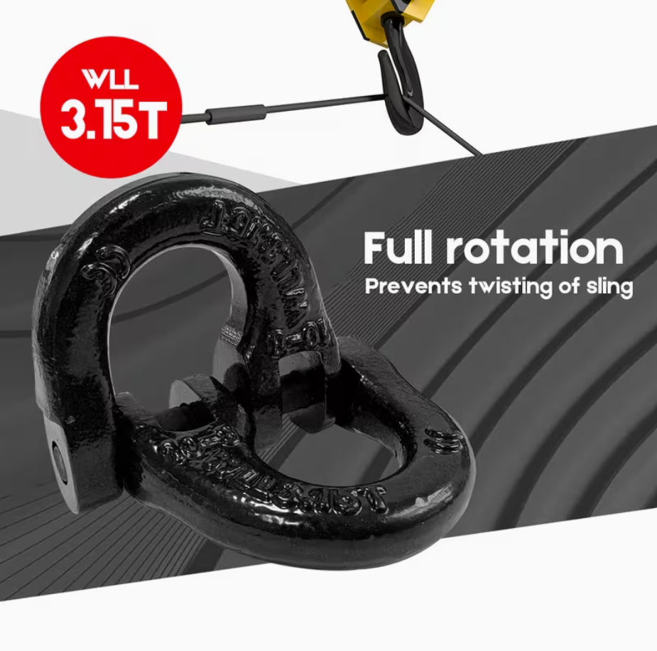 Premium 3.15T Sling Hook & Hammerlock Kit - Black, 2 Sets