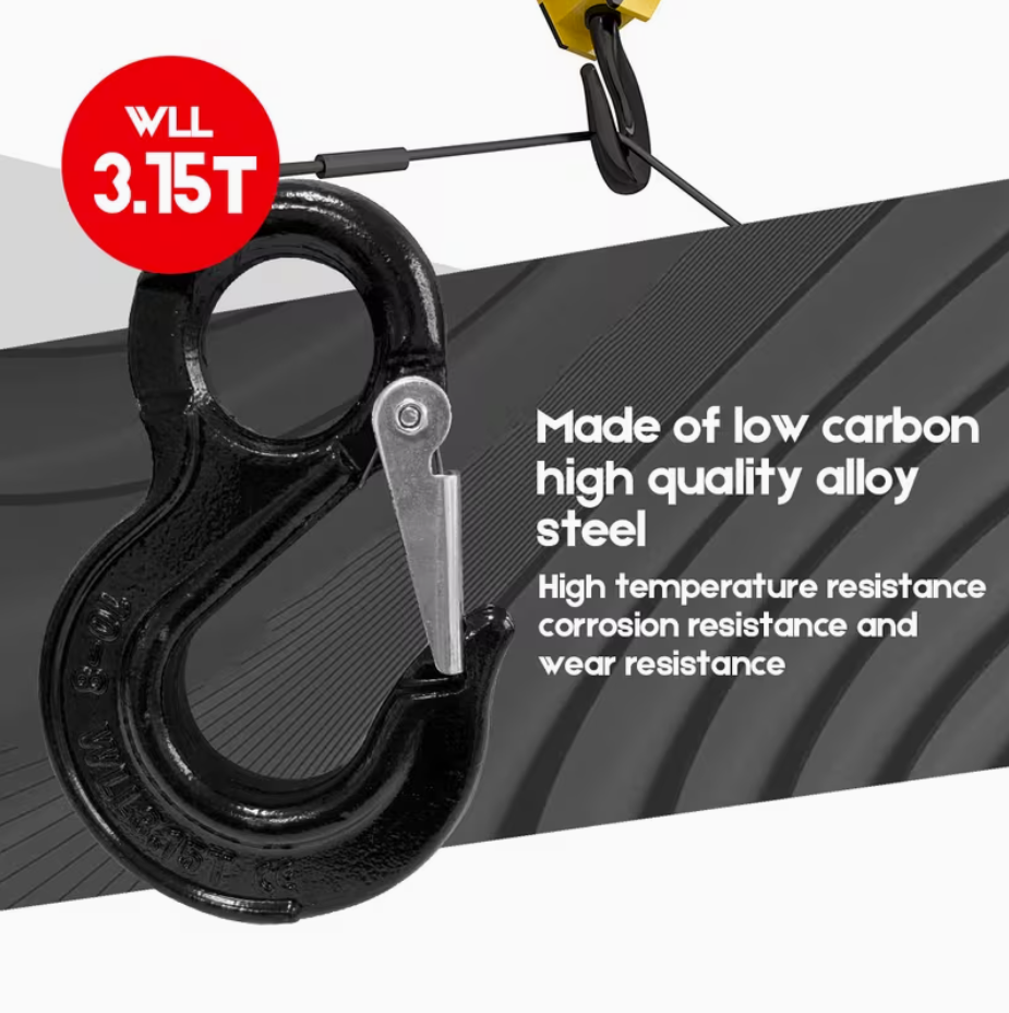 Premium 3.15T Sling Hook & Hammerlock Kit - Black, 2 Sets