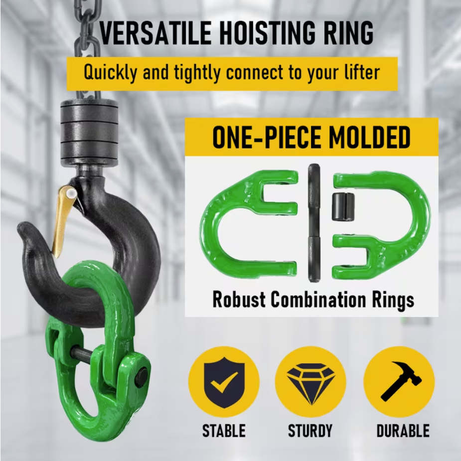 Premium 3.15T Sling Hook & Hammerlock Kit - Green, 2 Sets