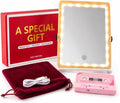 LED Vanity Makeup Mirror Gift Set with Dimmable Light Adjustable Stand and Rechargeable Design