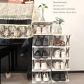 5 Tier Foldable Vertical Shoe Rack, X-Design Tall Shoes Organiser for Narrow Space, Corner Shelf for Single Dormitory Or Small Room - SuperSaverAU - view 3