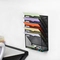 6 Tier Desktop File Organiser, Wall Mount Magazine Rack, Mesh Desk Organizer, Vertical Hanging Document Tray for Stationery, Mail, Paper and Letter Envelope, Book Holder - SuperSaverAU - view 4