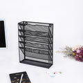 6 Tier Desktop File Organiser, Wall Mount Magazine Rack, Mesh Desk Organizer, Vertical Hanging Document Tray for Stationery, Mail, Paper and Letter Envelope, Book Holder - SuperSaverAU - view 6