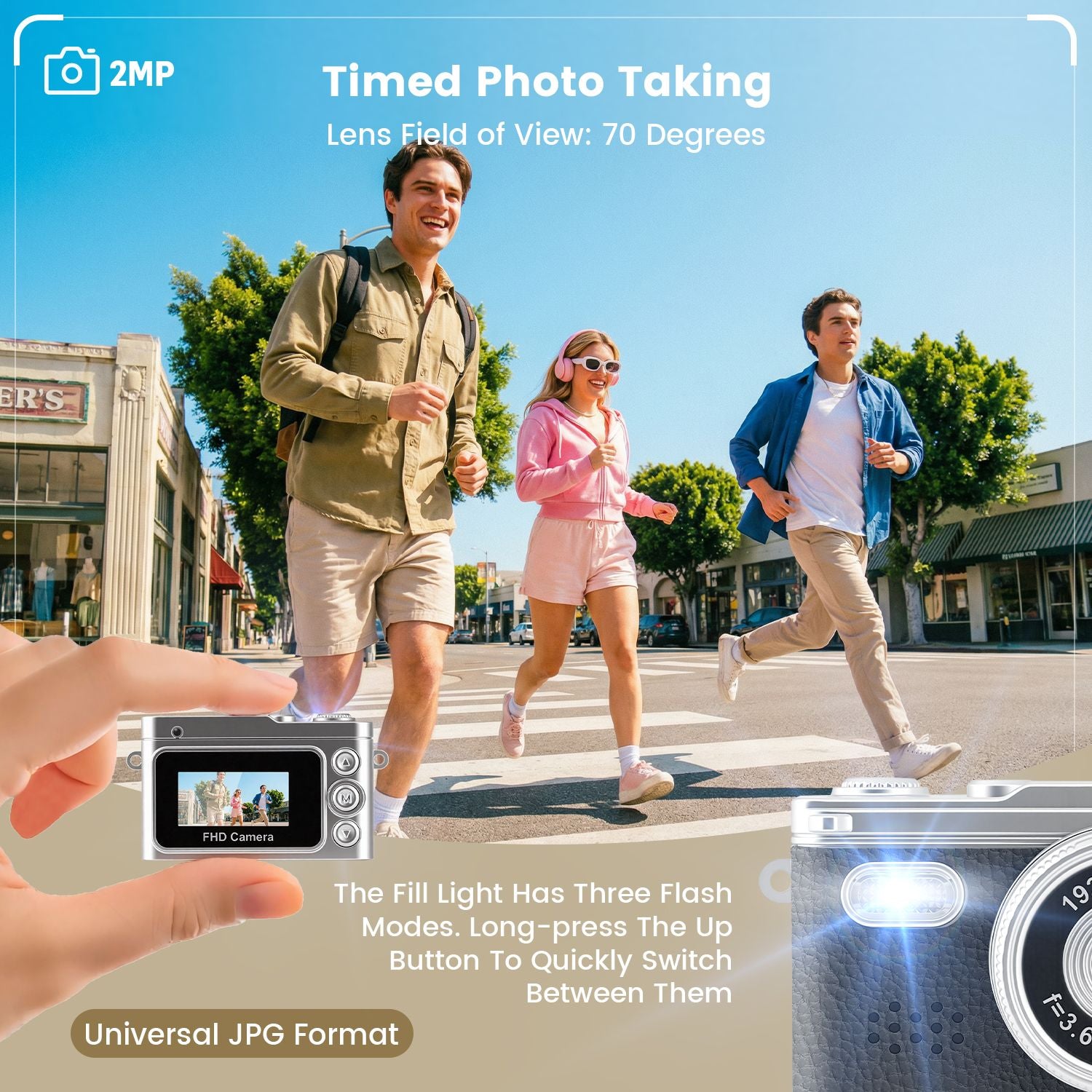 Premium Black Mini 1080P Y2K Keychain Digital Camera